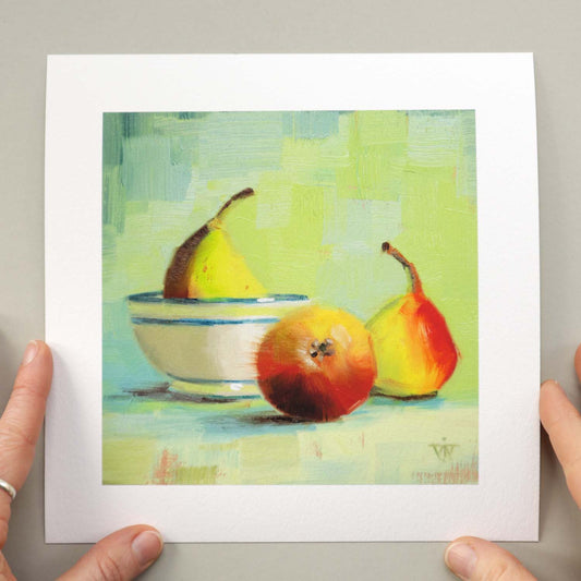 Glistening Autumn Pears | Kitchen Wall Art Print