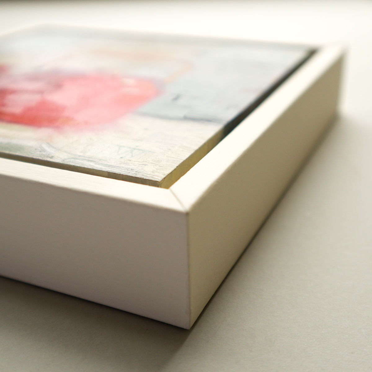 Side view of teapot painting showing tray frame depth and quality finish
