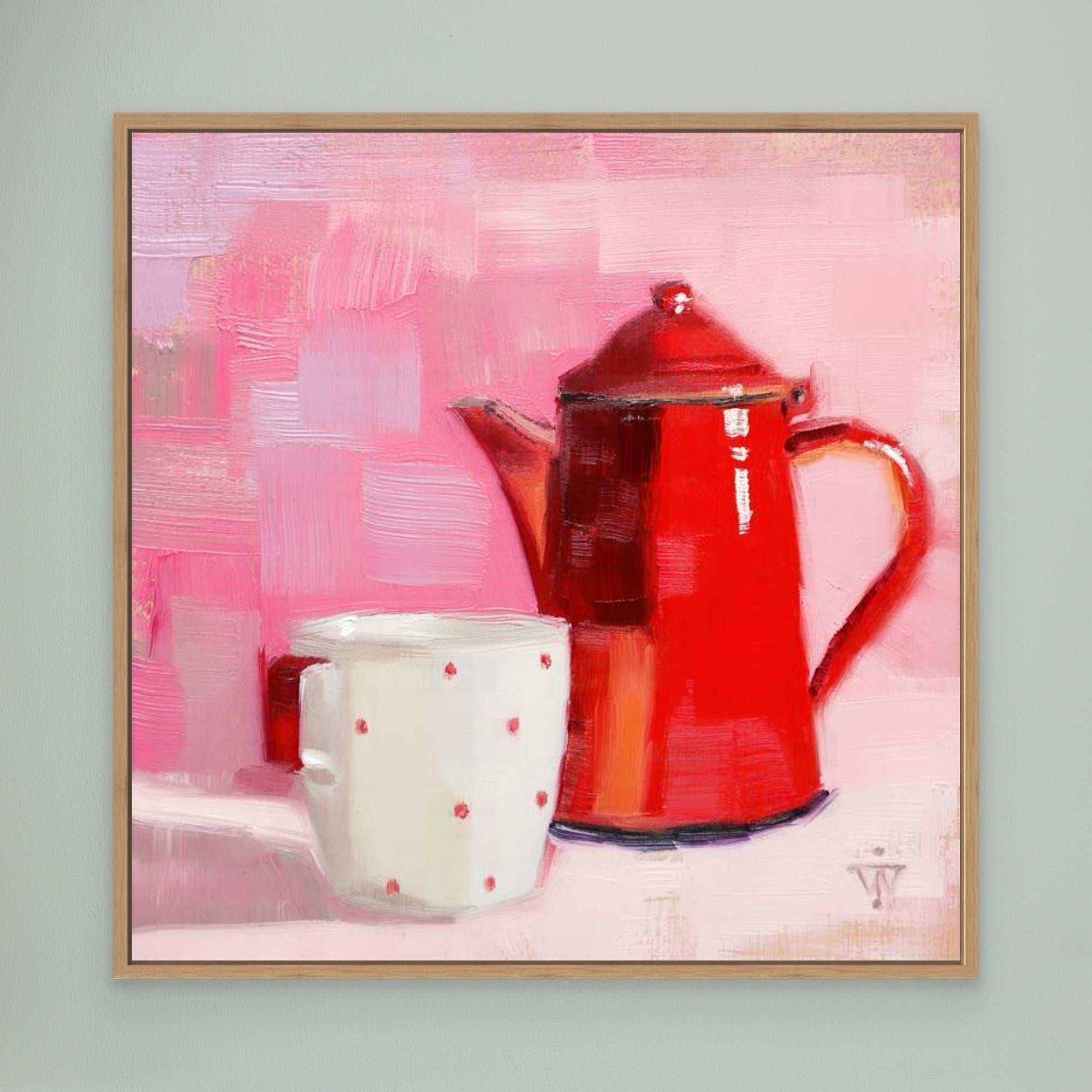 Red Coffeepot Canvas Print | Coffee Lover Wall Art – Jacqueline Wagner
