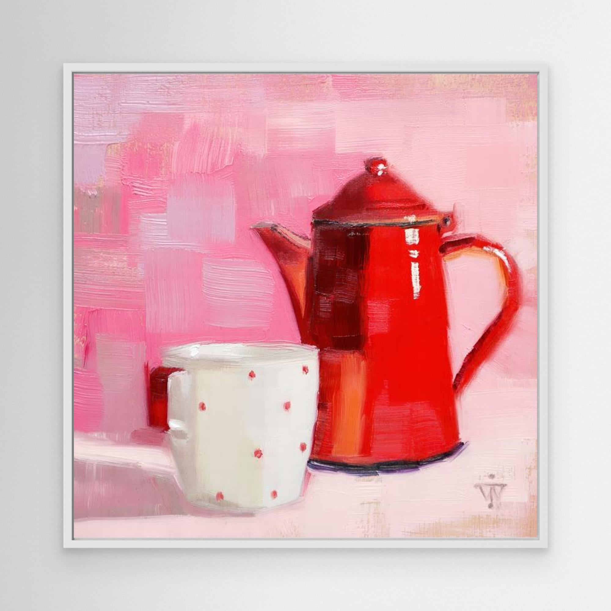 Red Coffeepot Canvas Print | Coffee Lover Wall Art – Jacqueline Wagner